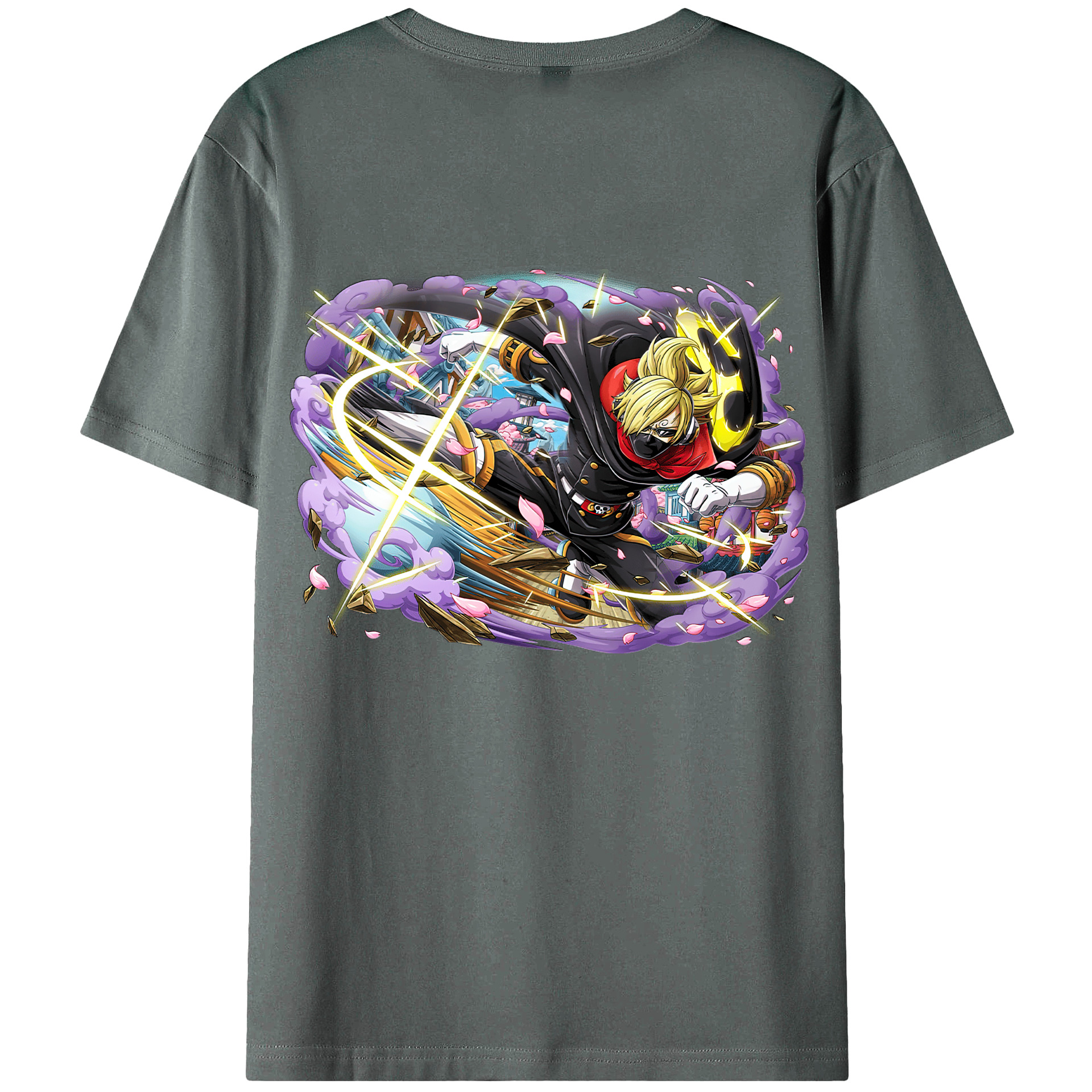 （画像用） ワンピース サンジ ONE PIECE Sanji 綿100％ メンズ半袖Tシャツ（バックプリント） 通気性